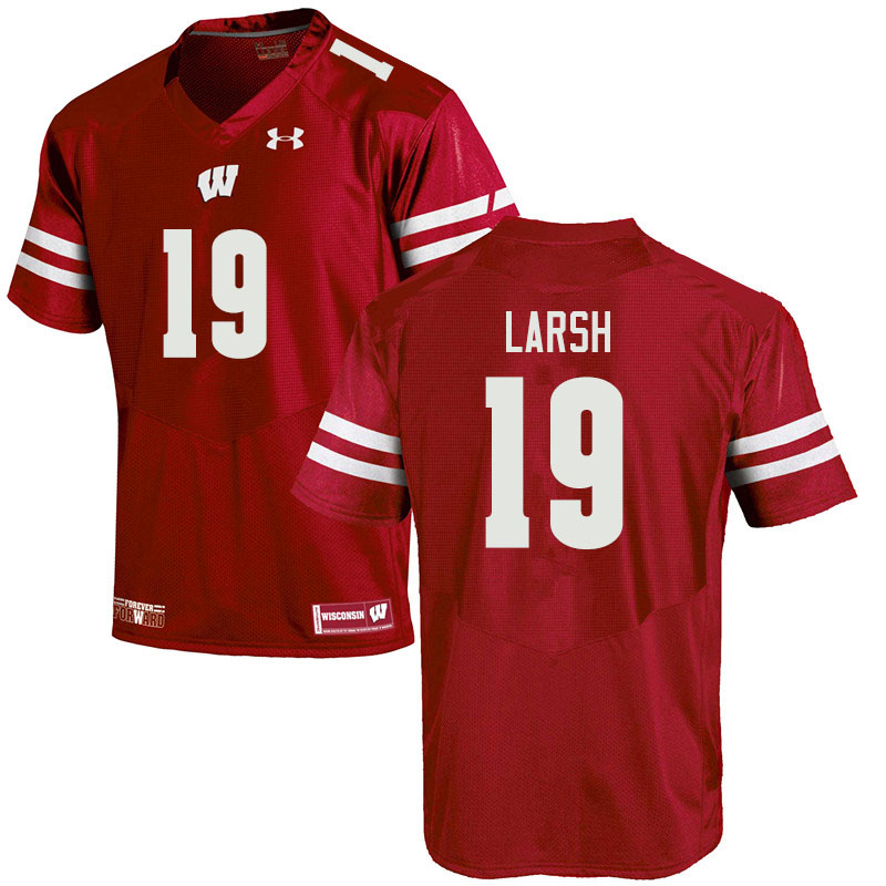 Wisconsin Badgers Men's #19 Collin Larsh NCAA Under Armour Authentic Red College Stitched Football Jersey RB40S00RV
